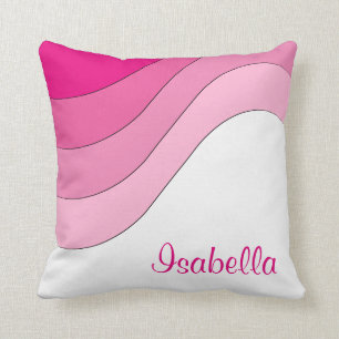 Tonal Wave Pink Custom Personalized Throw Pillow