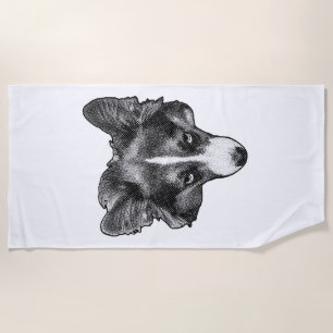 tonalwave corgi charm beach towel