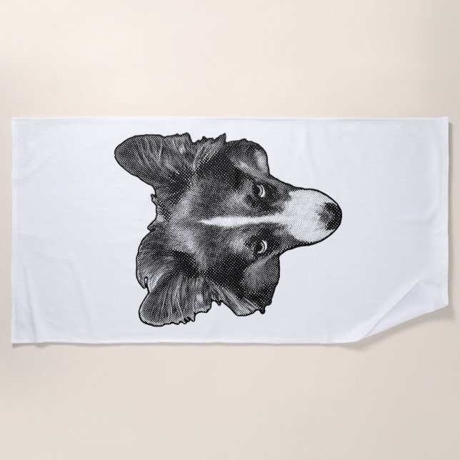 tonalwave corgi charm beach towel (Front)