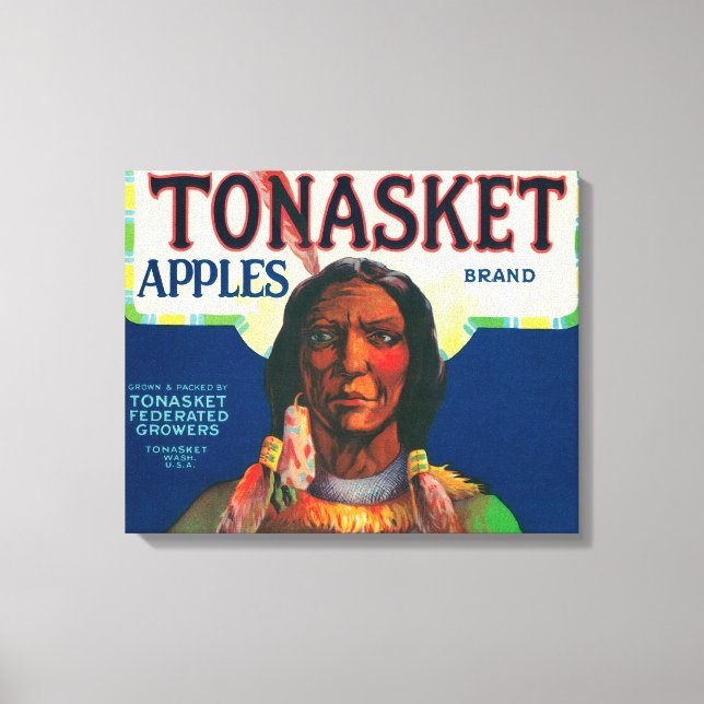 Tonasket Apple Label - Tonasket, WA Canvas Print (Front)
