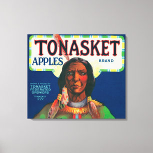 Tonasket Apple Label - Tonasket, WA Canvas Print