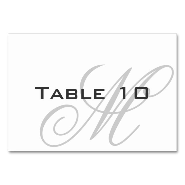 Tone on Tone Monogram Table Number (Front)