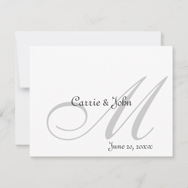 Tone on Tone Monograms Invitation (Front)