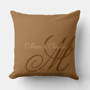 Tone on Tone Monograms Throw Pillow