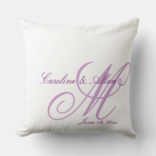 Tone on Tone Monograms Throw Pillow