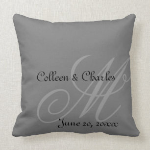 Tone on Tone Monograms Throw Pillow