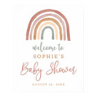 Tones Muted Boho Rainbow Baby shower Affiche de bi