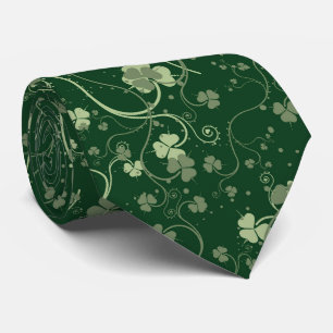 Tones of Green Shamrock Pattern Tie