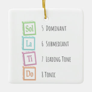Tones of the Scale Solfege Musical Baby Blocks Ceramic Ornament
