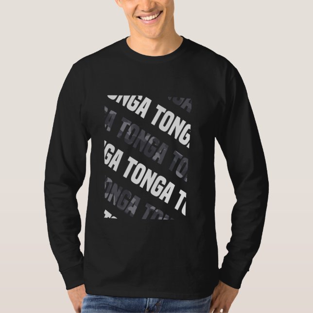 Tonga Camo Pattern Grey Camouflage T-Shirt (Front)