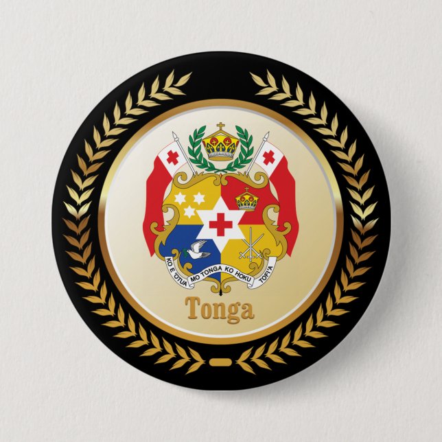 Tonga Coat Of Arms 3 Inch Round Button (Front)