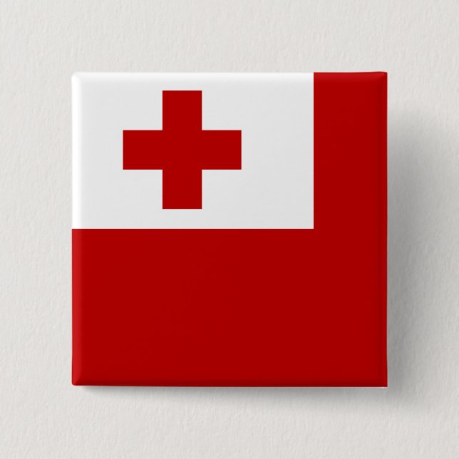 Tonga Flag 2 Inch Square Button (Front)