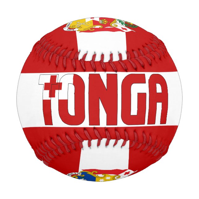 Tonga Flag and Coat of Arms Patriotic Baseball (Front)