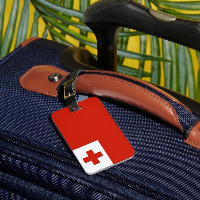 Tonga flag luggage tag (Front Insitu 1)