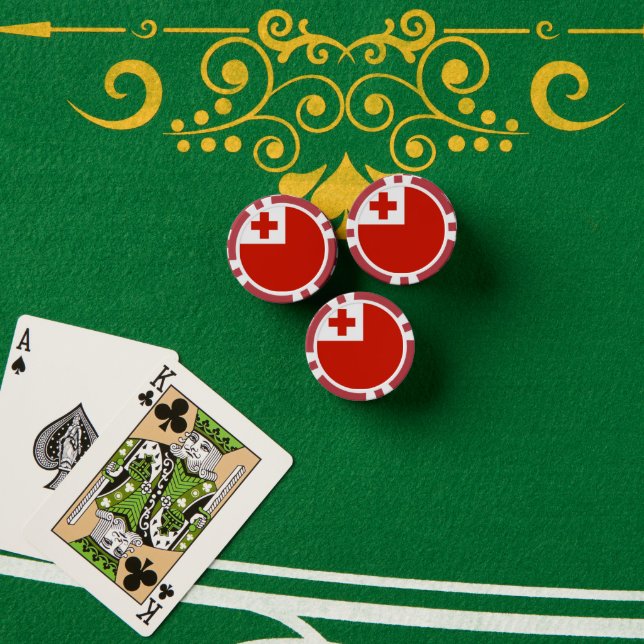 Tonga flag poker chips (Poker Table (Stack))