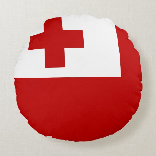 Tonga Flag Round Pillow (Front)