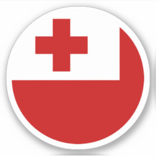 Tonga Flag Round Sticker