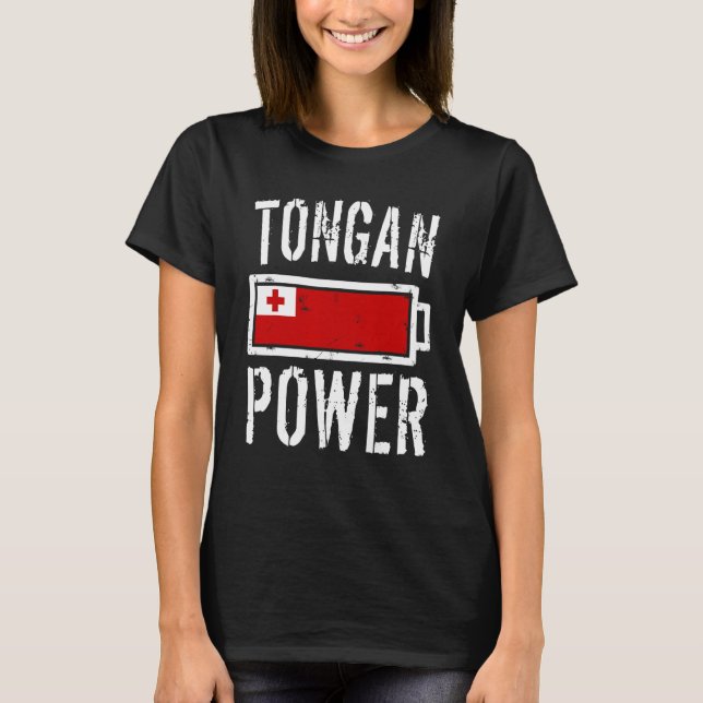 Tonga Flag  Tongan Power Battery Proud Tee (Front)