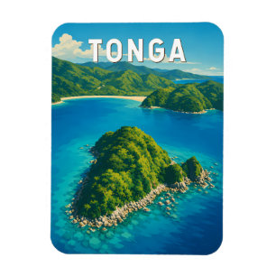 Tonga Illustration Travel Art Vintage Magnet