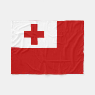 Tonga Island Flag Red Cross Fleece Blanket