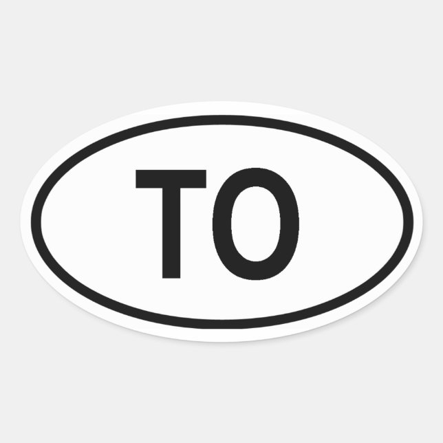 Tonga "TO" Oval Sticker (Front)