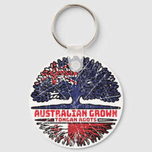 Tonga Tongan Australian Australia Tree Roots Flag Keychain