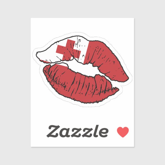 Tonga Tongan Lipstick Love Flag (Sheet)