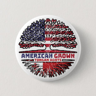 Tonga Tongan US American USA United States Tree 2 Inch Round Button