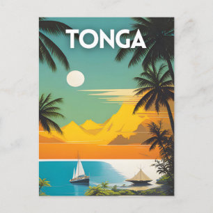 Tonga Vintage Travel Poster Postcard