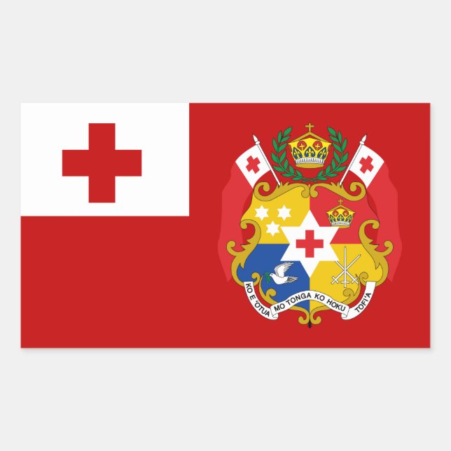 Tongan Flag & Seal, Flag of Tonga Sticker (Front)