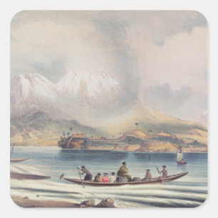 Tongariro Volcano, New Zealand Square Sticker