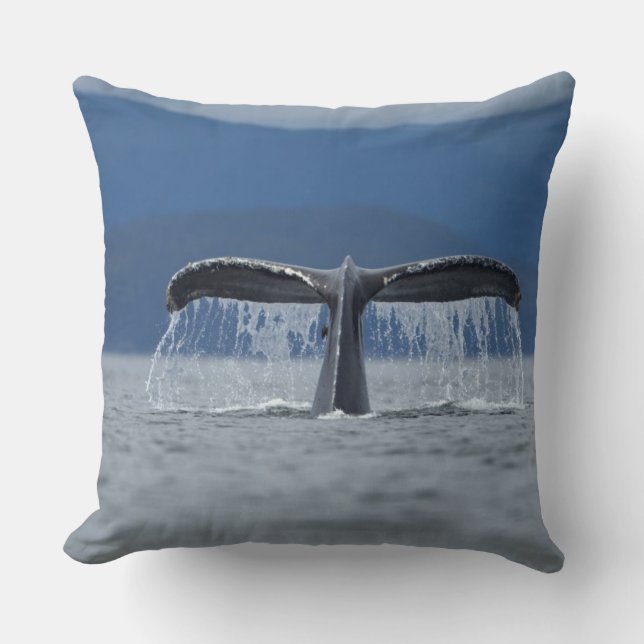 Tongass National Forest, Humpback Throw Pillow (Front)