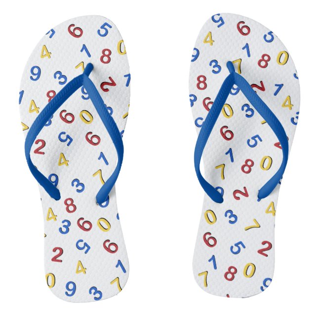 Tongs 123 chiffres Rouge Jaune Bleu (Semelle)
