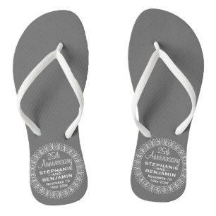 Tongs 25e anniversaire du Mariage Personnalisé