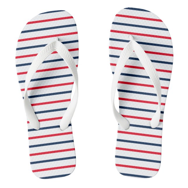 Tongs 4 juillet rouge blanc rayures patriotique (Semelle)