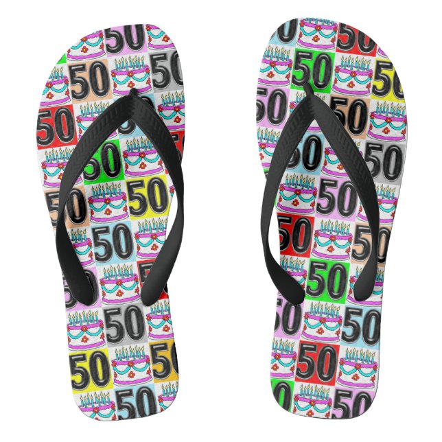 TONGS 50E FLOTTAGE DE GÂTEAUX D'ANNIVERSAIRE (Semelle)