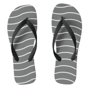 Tongs à motif de vague gris blanc