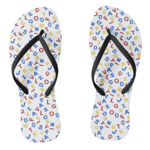 Tongs ABC Lettres rouge bleu jaune
