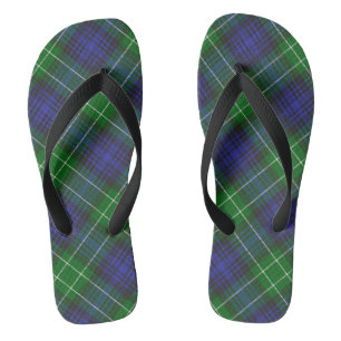 Tongs Abercrombie Blue Green Tartan Plaid Scottish