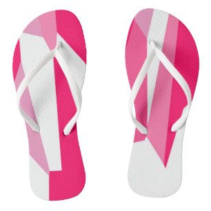 Tongs abstrait rose et blanc