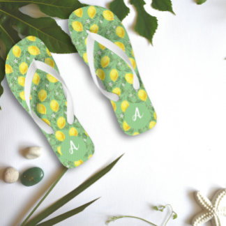Tongs Acitrus à citron jaune Nom du motif vert