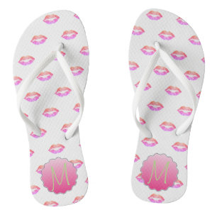 Tongs Adorable Cool Glitter Lips , Monogramme