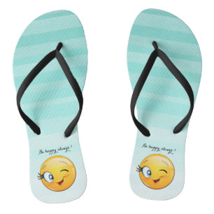 Tongs Adorable Winking Emoji Face-Be heureux toujours