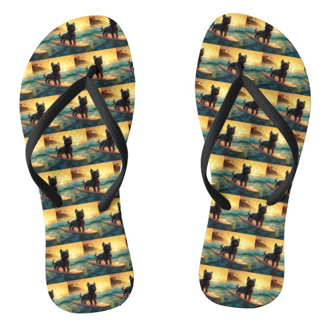 Tongs Affenpinscher Beach Surf Peinture (Semelle)