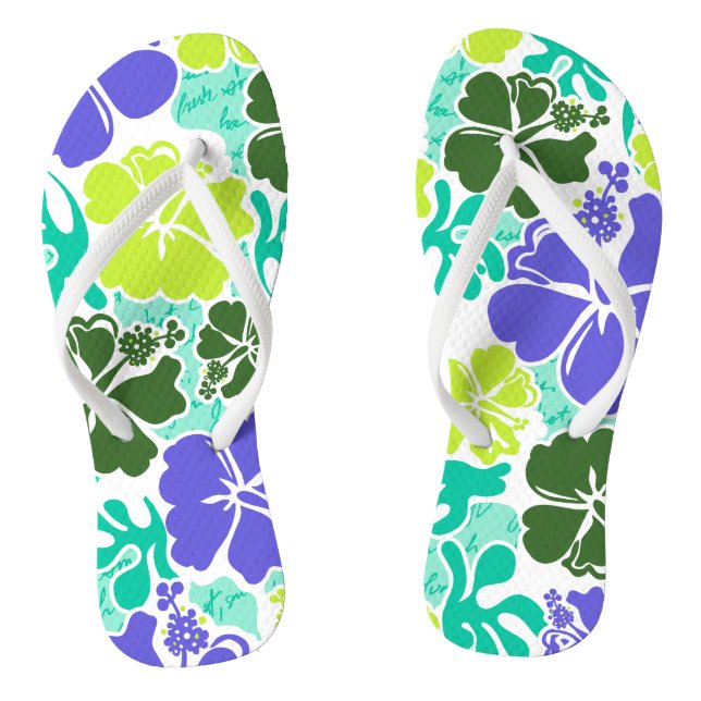 Tongs Akahai Hawaiian Hibiscus Tropical Floral (Semelle)