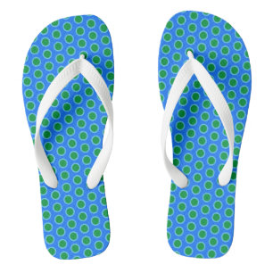 Tongs Amusants Whimsical Blue Green Geometrique Sea bull