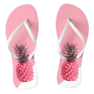 Tongs Ananas rose et blanc tropical girly mignon