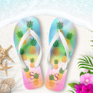 Tongs Ananas tropical Monogramme Holographique Été