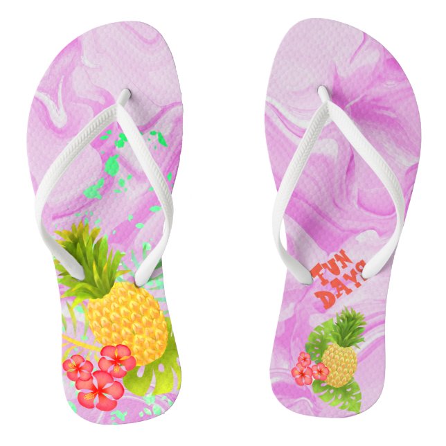 Tongs Ananas Tropical Rose Agate Flip Flops (Semelle)