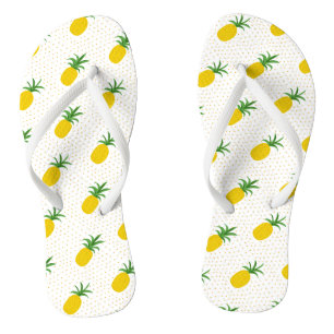 Tongs Ananas tropicaux d'or